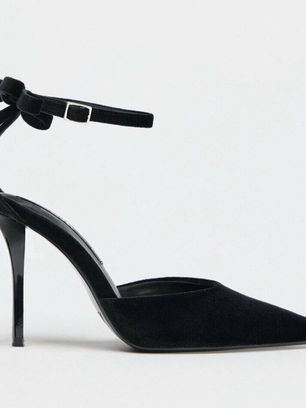 Zara Black Bow Ankle Strap
Pointed Toe. - Picture 2 of 11